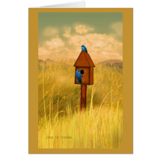 Maison d'oiseau dans la carte du jour de la maman