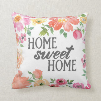 Maison douce à la maison - aquarelle - coussin de