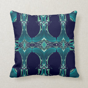 Maison du coussin 4 de motif sur Teal et le bleu