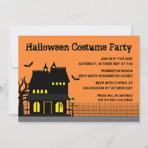 Maison Éffrayante halloween invitation costumée