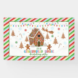 Maison en pain d'épice Bannière de fête décora