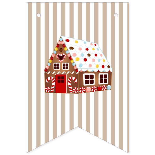 Maison en pain d'épice Décoration Bannière d'anniv (Premier drapeau)