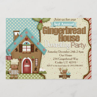 Maison en pain d'épice Décoration Fête Invitation