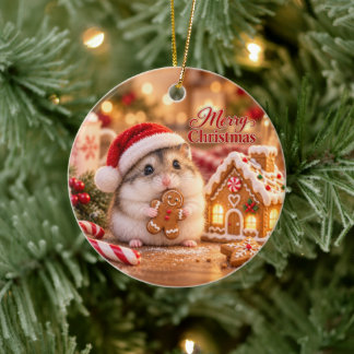 Maison en pain d'épice Hamster Ornement de Noël