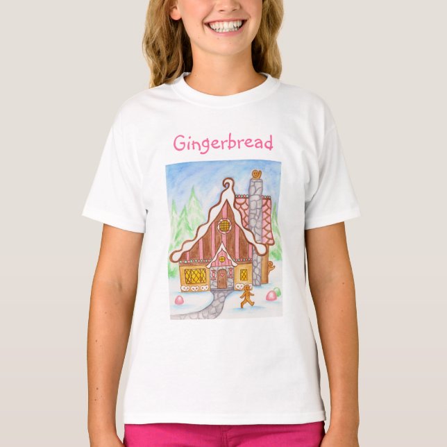 Maison en pain d'épices avec T-shirt pour enfants (Devant)