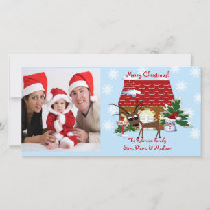 Maison en pain d'épices Chirstmas Famille Carte ph