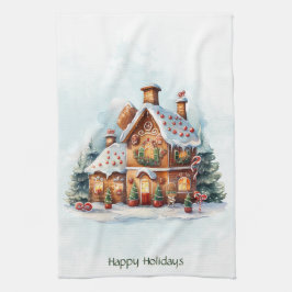 Maison en pain d'épices Noël Vacances Serviette de