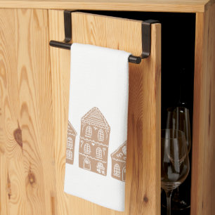 Maison en pain d'épices Village Serviette de cuisi