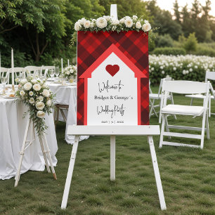 maison givré & plaid écossais mariage bienvenue