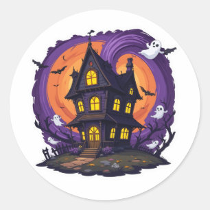 Maison hantée effrayante autocollant Halloween fan