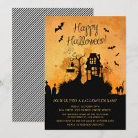 Maison Hantée éffrayante Halloween Fête Invitation