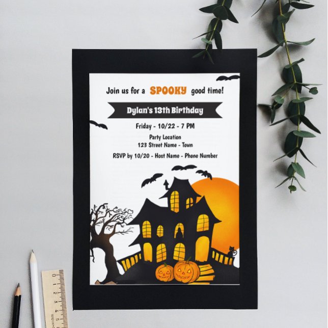 Maison Hantée Halloween Anniversaire Invitation (Créateur téléchargé)