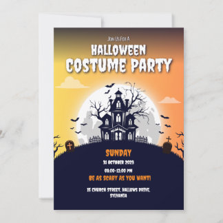 Maison hantée Halloween Costume Fête Invitation