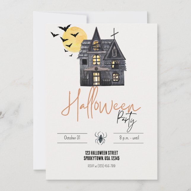 Maison hantée Halloween Fête Invitation (Devant)