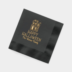 Maison Hantée Joyeux Halloween Drapeau en Toiles d