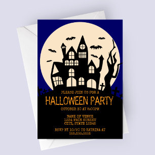 Maison hantée sur une colline Invitation de fête d