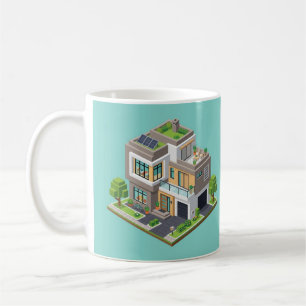 Maison Moderne Isométrique Tasse d'Architecture Mi