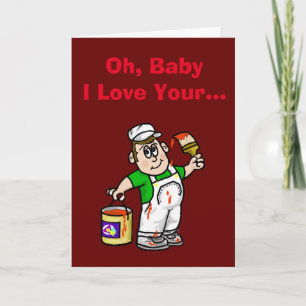 Maison Peintre (Homme) Carte Anniversaire (Customi
