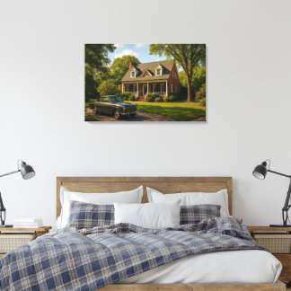 Maison Suburbaine Classique avec Art Mural de Voit