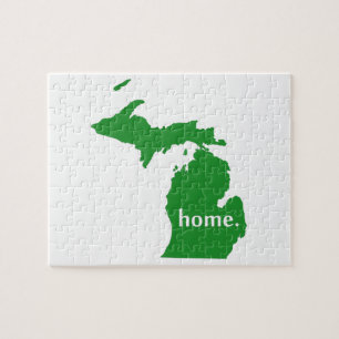 Maison verte du Michigan Silhouette Puzzle