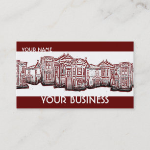 Maison victorienne rouge personnalisable cartes de