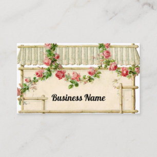 Maison vintage avec Rose Garland Carte de visite
