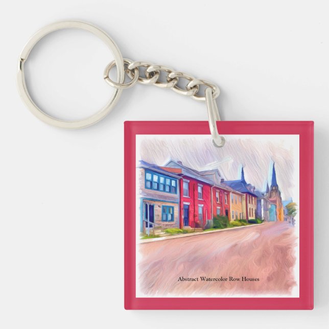 Maisons Abstraites de rangées d'aquarelle (Devant)