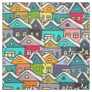 Maisons Colorées En Tissu Hiver