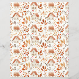 Maisons colorées, papier à papier feuille motif