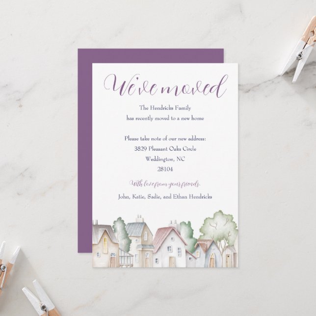 Maisons de quartier Faire-part mobile (Devant/Arrière en situation)