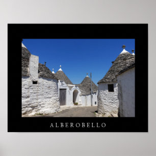 Maisons de Trulli à Alberobello, Poster noir des P