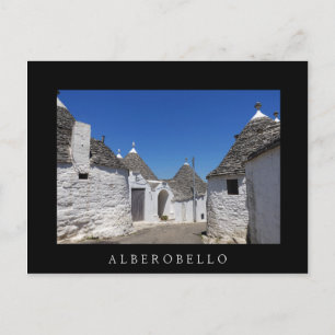 Maisons de Trulli, Alberobello, carte postale noir