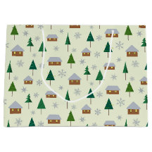 Maisons et sapins sac cadeau