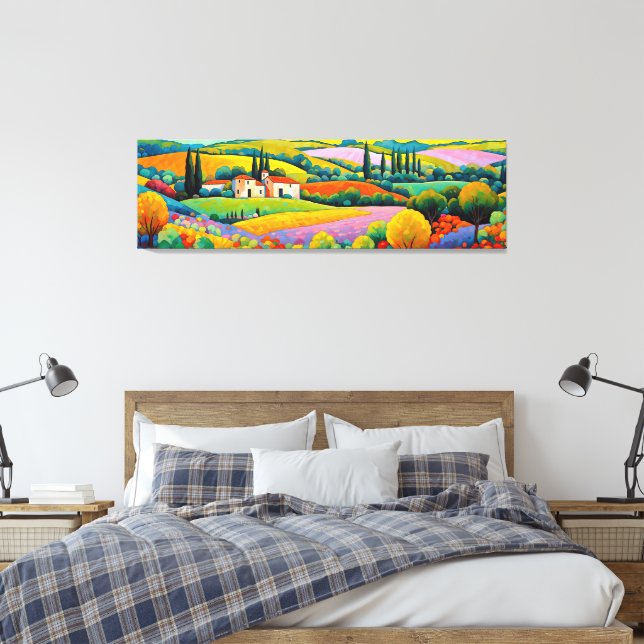 "Maisons Provençales" Grosse Landschaft Provence Leinwanddruck (Insitu (Schlafzimmer))