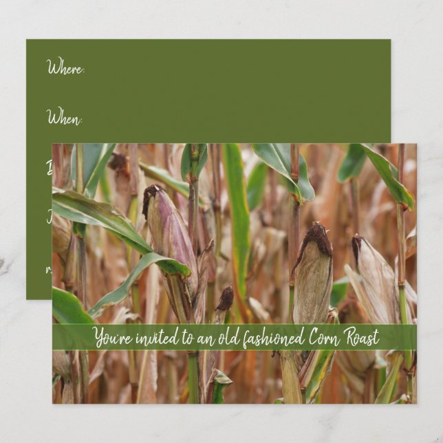 Maisröste, Getreideherbst-Kornfelder Einladung (Vorne/Hinten)