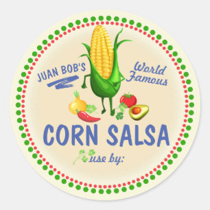 Maissalsa Mexikos südwestliche personalisierte Kon Runder Aufkleber