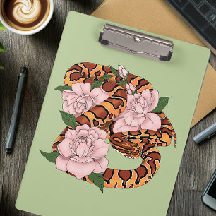 Maisschlange Rosa Blume grün Klemmbrett