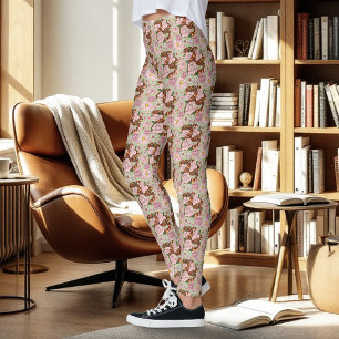 Maisschlange Rosa Blume grün Leggings