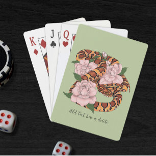 Maisschlange Rosa Blume grün Spielkarten