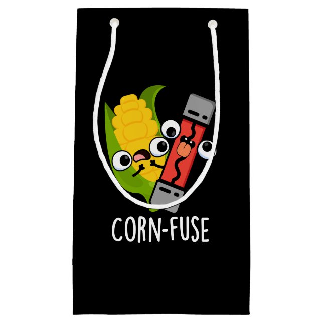 Maissicherung Funny Confused Pun Dark BG Kleine Geschenktüte (Vorderseite)