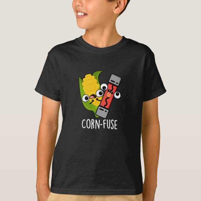 Maissicherung Funny Confused Pun Dark BG T-Shirt (Vorderseite)