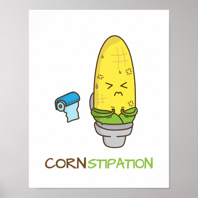 Maisverstopfung in der Toilette Sonniger Spaß Poster (Vorne)