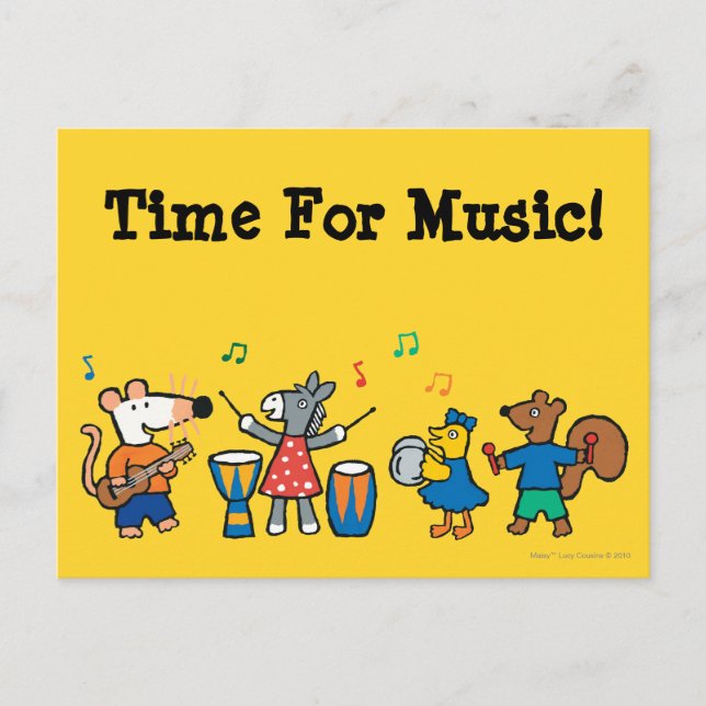 Maisy and Friends spielen in der Band Postkarte (Vorderseite)