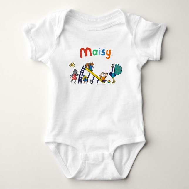 Maisy auf dem Spielplatz mit Freunden Baby Strampler (Vorderseite)