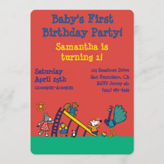 Maisy auf dem Spielplatz mit Freunden Einladung