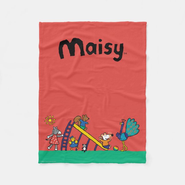 Maisy auf dem Spielplatz mit Freunden Fleecedecke (Vorderseite)
