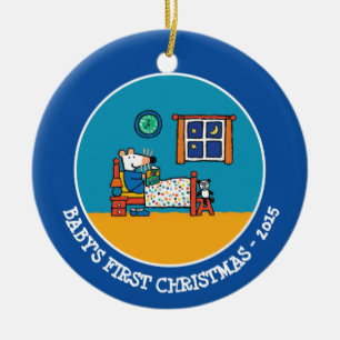 Maisy bereit zu den Bett-Blau-Pyjamas Keramik Ornament