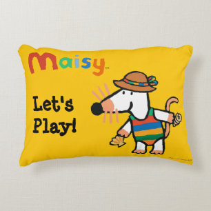 Maisy, die Muscheln am Strand sammelt Zierkissen