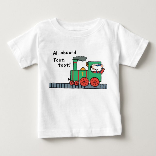 Maisy fährt einen Zug Baby T-shirt (Vorderseite)