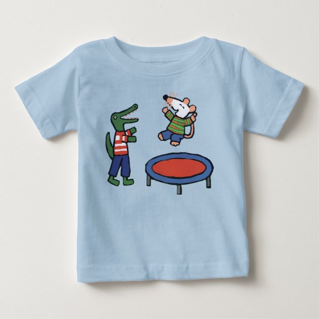 Maisy Jumps auf Trampolin Baby T-shirt (Vorderseite)